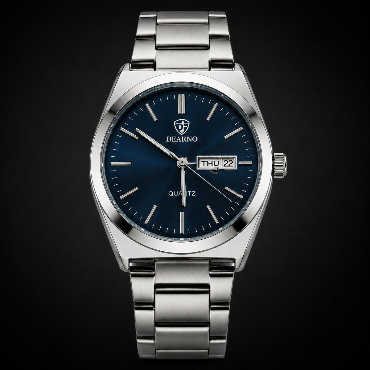 Dearno Premium Quartz Men's Watch Day And Date Display - Timepiece Designed For Wristwear And Daily Timekeeping Routine - Black Dial