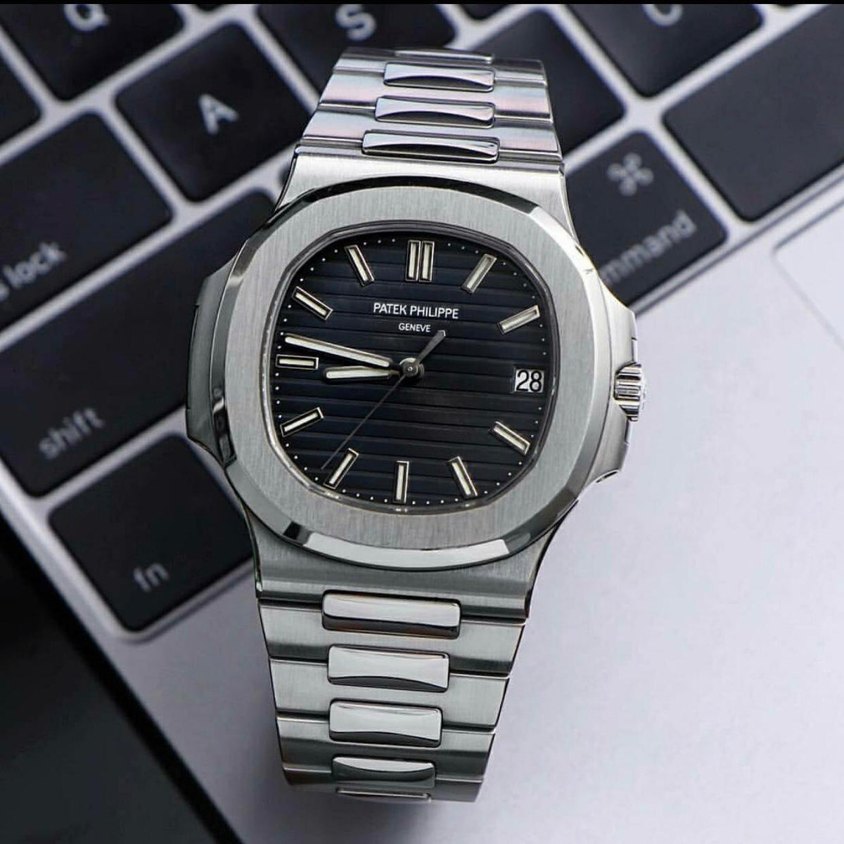 Patek Philippe Geneve Watch For Men | Best Quality Stainless Steel Watch For Men | Analog Watch For Men ( Without Box ) - black dial