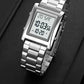 Skmei Men’s Digital Square Watch – Stainless Steel Chain, Quartz Movement, Without box - Golden