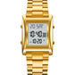 Skmei Men’s Digital Square Watch – Stainless Steel Chain, Quartz Movement, Without box - Golden