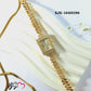 Elegance Imported Korean Shape Trending Leaf Watch for Women - Black