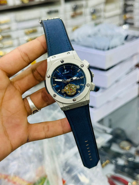 Luxury Automatic Mechanical Watch With Skeleton Dial - Black Strap