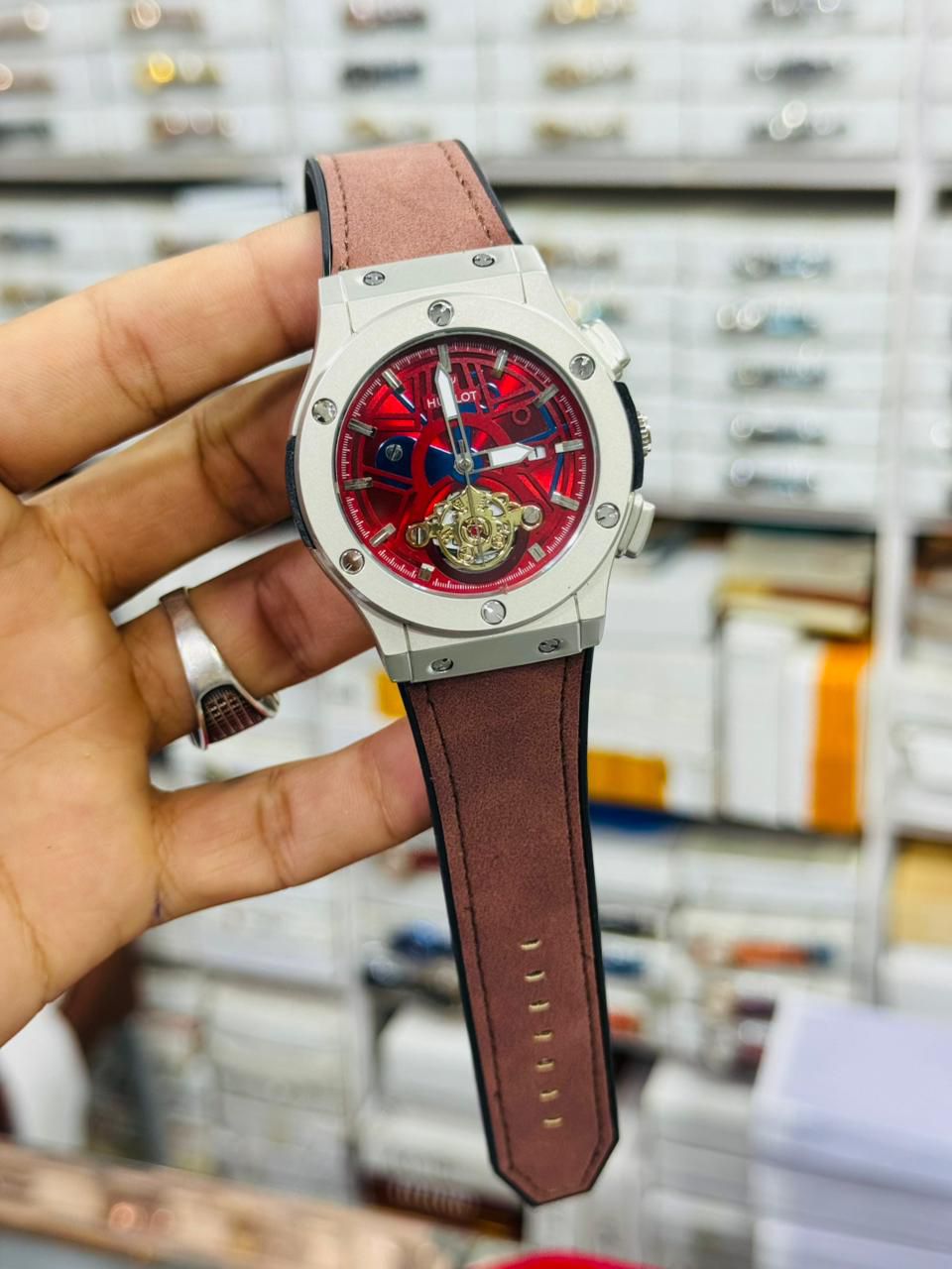 Luxury Automatic Mechanical Watch With Skeleton Dial - Black Strap