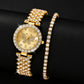 Womens Butterfly Quartz Watch And Bracelet Set Elegant Stylish Durable Practical Choice For Fashion Accessories And Gift Occasions | Golden