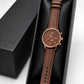 Beisheng Men's Leather Strap Watch Perfect for formal and casual occasions - Brown
