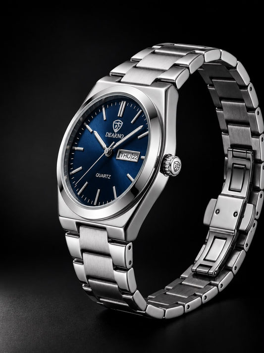 Dearno Premium Quartz Men's Watch Day And Date Display - Timepiece Designed For Wristwear And Daily Timekeeping Routine - Black Dial