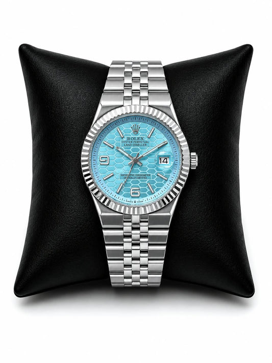 Rolex Style Semi-Automatic Jubilee Watch - Blue