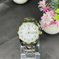 Premium Two-Tone Quartz Watch - Silver & Golden Chain