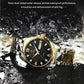 Premium Two-Tone Quartz Watch - Silver & Golden Chain